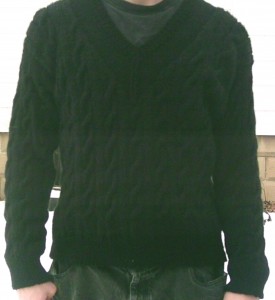 Top-down Cable Sweater with V-neck